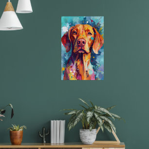 Colourful Vizsla art Poster