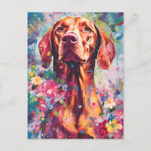 Colourful Vizsla Postcard