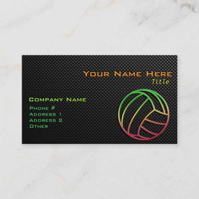 Colourful Volleyball Business Card (Front)