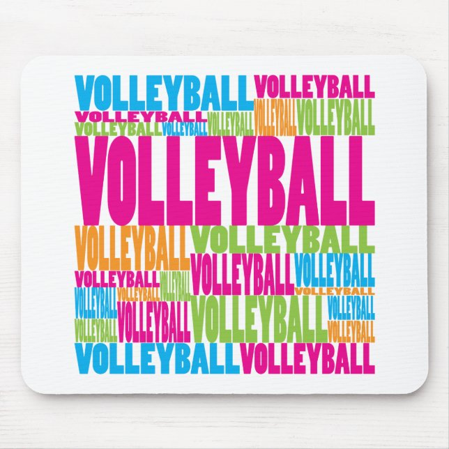 Colourful Volleyball Mouse Mat (Front)