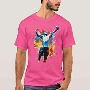Colourful Volleyball Player Boy On Volleyball T-Shirt