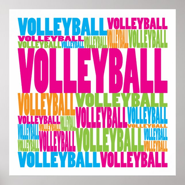 Colourful Volleyball Poster (Front)