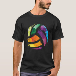 Colourful Volleyball Shirt Cute Colorsplash Ball T