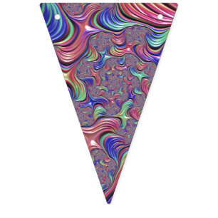 Colourful Vortex Abstract Trippy Spiral Fractal Bunting