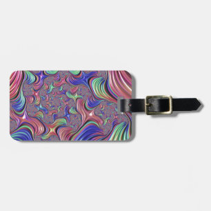 Colourful Vortex Abstract Trippy Spiral Fractal Luggage Tag