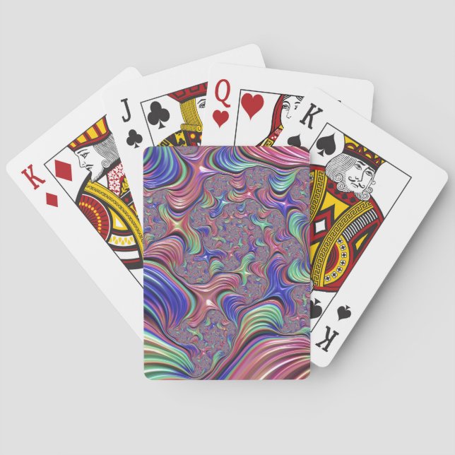 Colourful Vortex Abstract Trippy Spiral Fractal Playing Cards (Back)