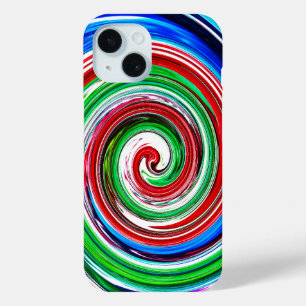 Colourful vortex iPhone 15 case