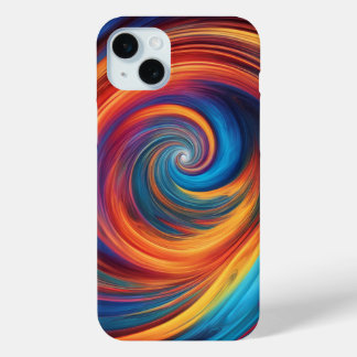 Colourful vortex iPhone 15 mini case