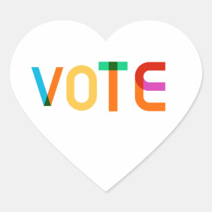 Colourful Vote Heart Sticker