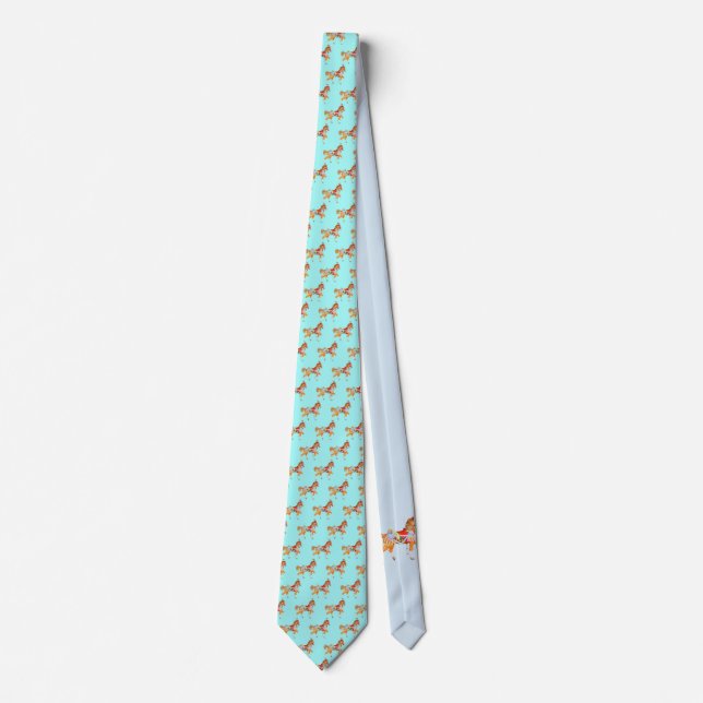 Colourful Walking Carousel Horse Tie (Front)