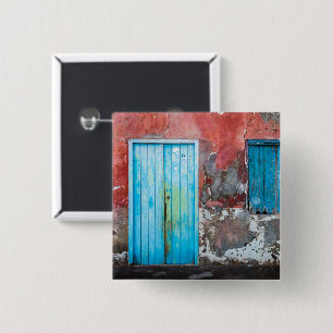 Colourful wall, door and shutters 15 cm square badge