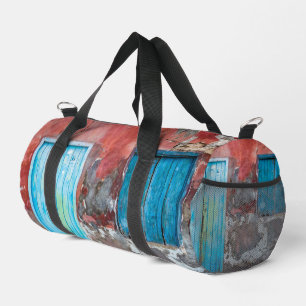 Colourful wall, door and shutters duffle bag