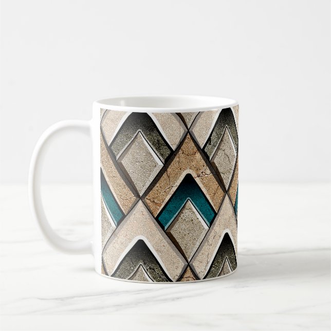 Colourful wall tile backgroundflower, digital, pat coffee mug (Left)