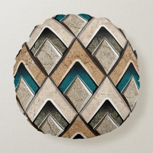 Colourful wall tile backgroundflower, digital, pat round cushion