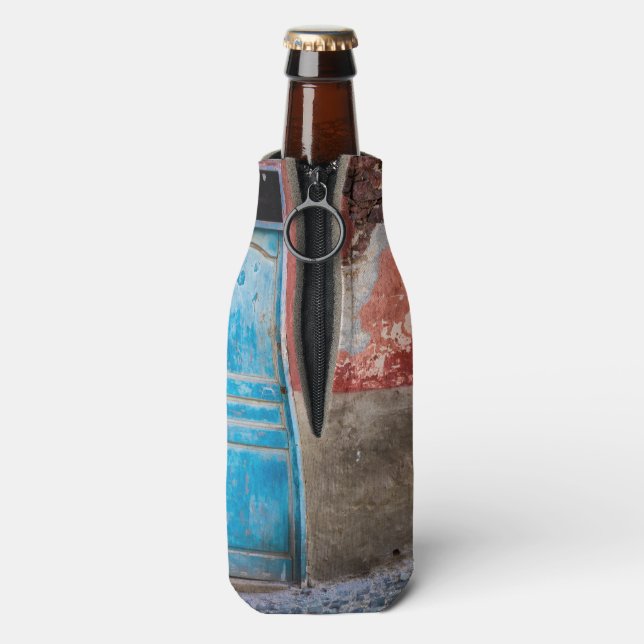 Colourful wall with blue door bottle cooler (Bottle Back)