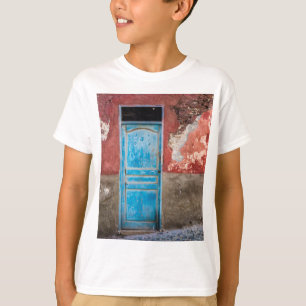 Colourful wall with blue door T-Shirt