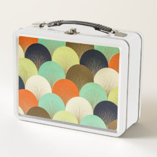 Colourful wallpaper: artistic design. metal lunch box