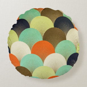 Colourful wallpaper: artistic design. round cushion