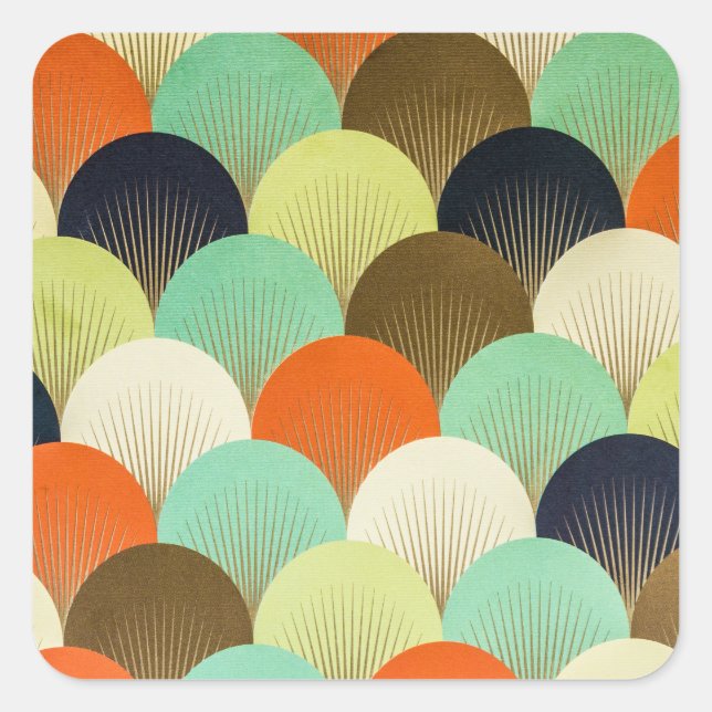 Colourful wallpaper: artistic design. square sticker (Front)