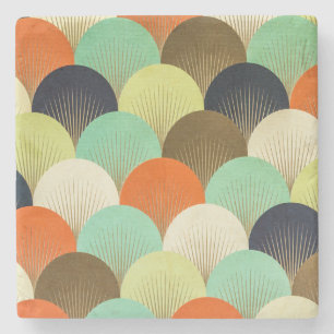 Colourful wallpaper: artistic design. stone coaster