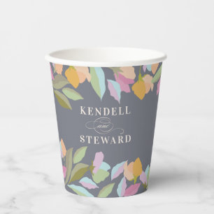 Colourful Warm Floral Elegance Boho Wedding Paper Cups