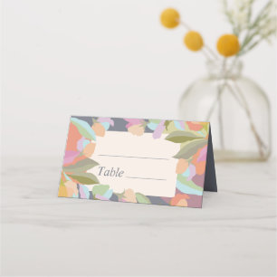 Colourful Warm Floral Elegance Boho Wedding Place Card
