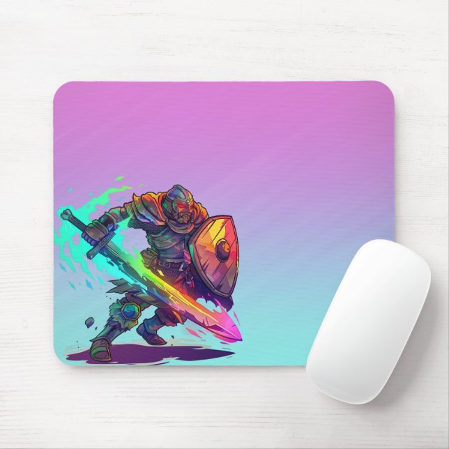 Colourful Warrior Gamer  Mouse Mat (With Mouse)