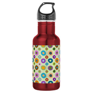 Colourful water bottle funky boho red & green