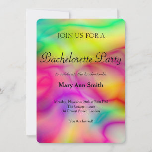 Colourful Water Colour Bachelorette Party Invitation