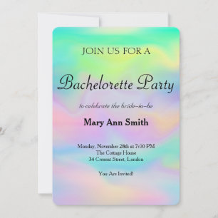 Colourful Water Colour Bachelorette Party Invitation