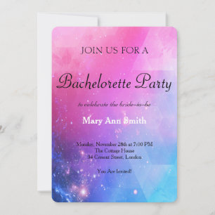 Colourful Water Colour Bachelorette Party Invitation
