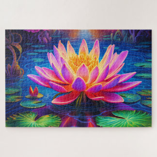 Colourful Water Lily: Pond Serenity Jigsaw Puzzle
