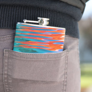 Colourful Water Ripples Hip Flask
