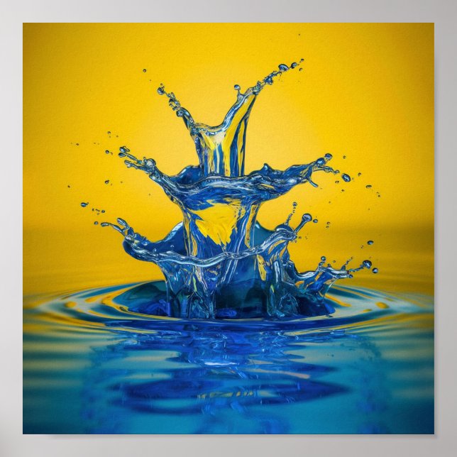 Colourful Water Splash Poster (Front)