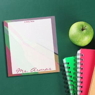 Colourful Watercolor A Note From Teacher Notepad