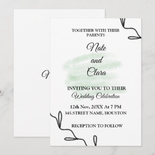 Colourful watercolor abstract add name text invitation