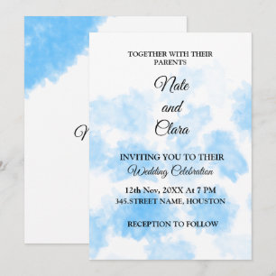 Colourful watercolor abstract add name text invitation