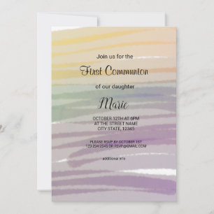 Colourful watercolor abstract add name text invitation