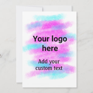 Colourful watercolor abstract add name text invitation