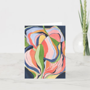 Colourful Watercolor Abstract Art Folded Note Card
