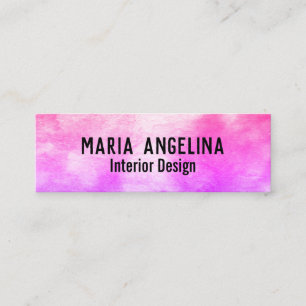 Colourful watercolor abstract art pink mini business card