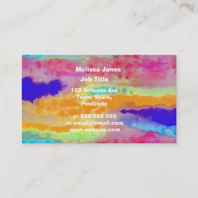 Colourful Watercolor abstract Business Card (Front)