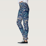 Colourful Watercolor Abstract Leaf  Pattern Leggings<br><div class="desc">This unique leggings design features a colourful watercolor pattern on a navy blue background. The abstract watercolor artwork is hand-painted by me. 
©2020 Eun Mi,  Kim</div>