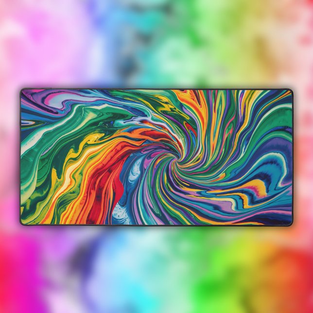 Colourful Watercolor Abstract Swirl Desk Mat (Creator Uploaded)