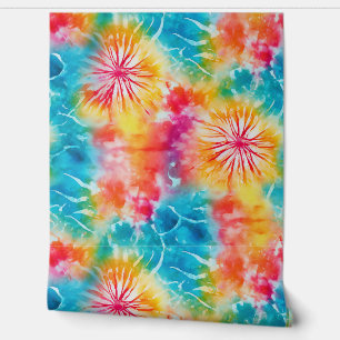 Colourful Watercolor Abstract Tie Dye Pattern Wallpaper