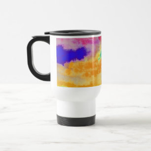 Colourful Watercolor abstract Travel Mug