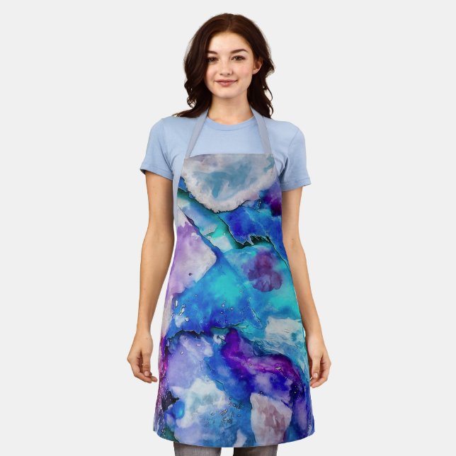 Colourful Watercolor Abstraction Apron (Worn)