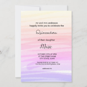 Colourful watercolor add your name text editable invitation