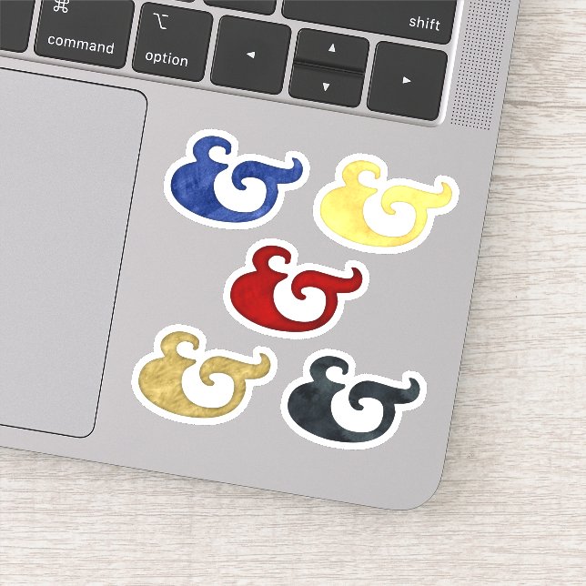 Colourful Watercolor Ampersands | Nautical Style (Detail)