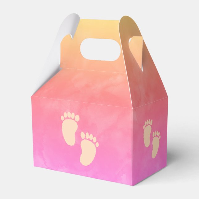 Colourful Watercolor Baby Shower Custom Favour Box (Front Side)